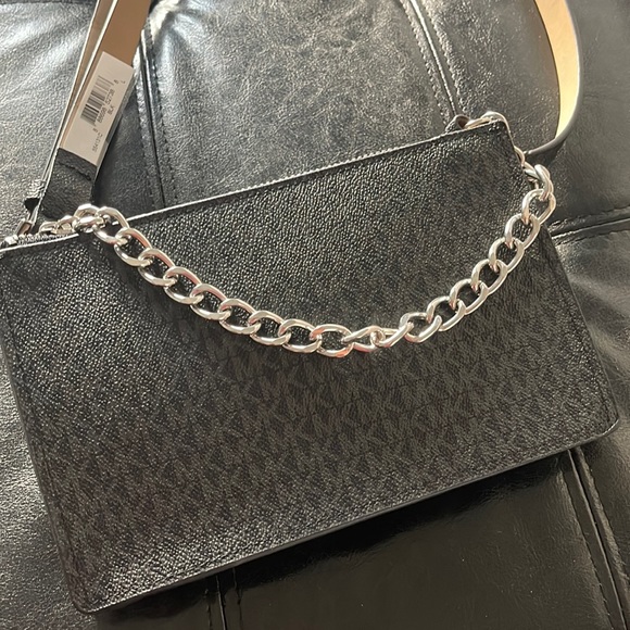Michael Kors Handbags - Michael Kors Pack Belt With Pull Chain, Black/Grey, LARGE